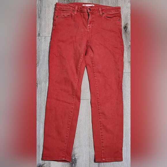 VINCE Red Destroyed Crop Skinny Ankle Jeans Women’s Size 30 - Picture 1 of 13